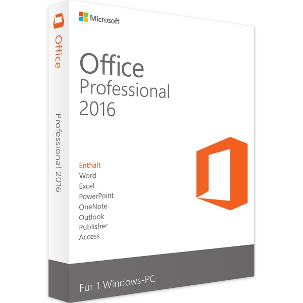 Microsoft Office 2016 Professional - Windows - wersja Vollversion