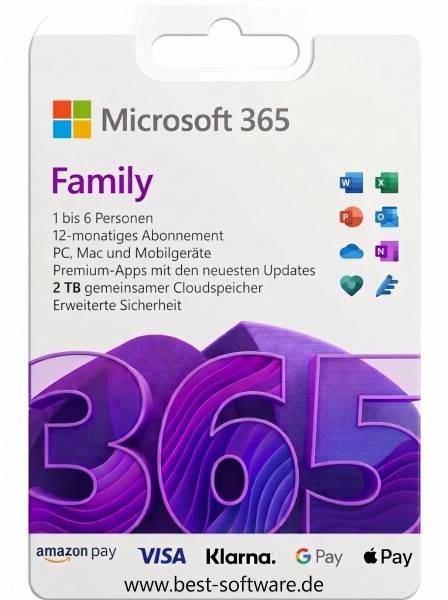 Microsoft Office 365 Family - 6 użytkowników - Windows/ Mac/ Urządzenia mobilne