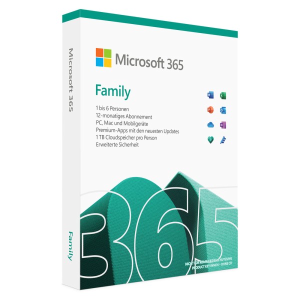 Microsoft Office 365 Family Windows/Mac, 6 Nutzer
