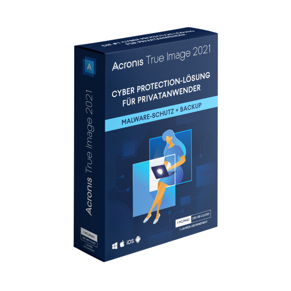 Acronis True Image 2021 Advanced | 250 GB pamięci w chmurze | 1 urządzenie | 1 rok